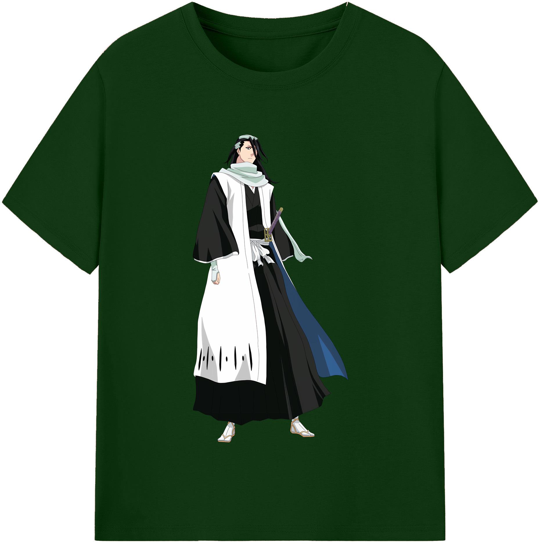 （画像用） ブリーチ くちき びゃくや BLEACH Kuchiki Byakuya 綿100％半袖Tシャツ（フロントプリント）